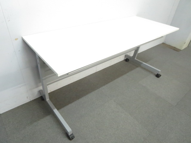 【作業台としてもオススメ！】■サイドスタックテーブル（W1500×D600mm）幕板パネル付【B】
                        フォールディングテーブル　フラップテーブル
                                    中古
            