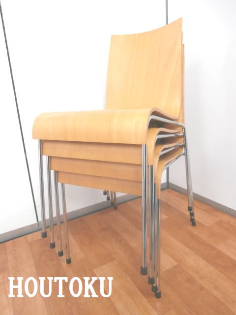 【４脚セット！ナチュラルカラーのミーティングチェア】■ミーティングチェア　■木製　■会議用　■休憩室用　■オフィス用
                        その他シリーズ
                                    中古
            