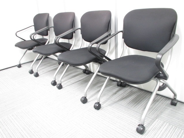 【4脚セット】岡村製作所(okamura) ネスティングチェア トーションライン(TORSION)■多用途化したミーティングチェア!![肘付きタイプ]会議用
                        トーションライン
                                    中古
            