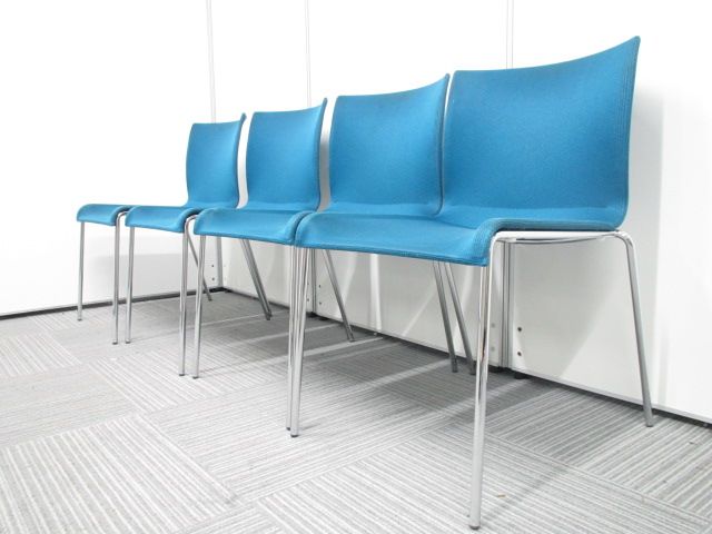【4脚セット商品】お洒落なメッシュ製のスタッキングチェア　ブルーカラー｜会議室や休憩室におすすめ！
                        その他シリーズ
                                    中古
            