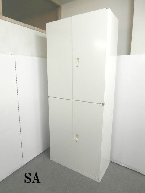２セット限定！！【人気のホワイトカラーと上下両開き書庫のセット商品！！多段階調整で自由な棚調整が可能です！！】■国内メーカー
                        SAデュオライン
                                    中古
            