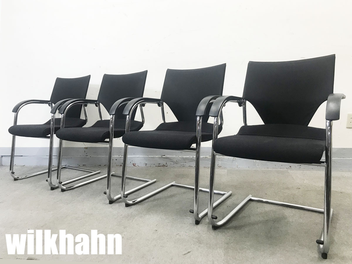 wilkhahn/ウィルクハーン　モダス　カンチレバー スタッキングチェア4脚セット　黒
                        　
                                    中古
            