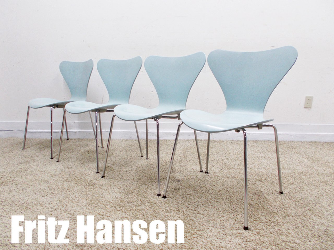 Fritz Hansen/フリッツハンセン　セブンチェア4脚セット　ブルー　北欧　ヤコブセン
                        その他シリーズ
                                    中古
            