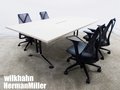 HermanMiller/ハーマンミラー 　 セイルチェア 肘付4脚セット+Wilkhahn/ウィルクハーンロゴン　会議用/ミーティングテーブル