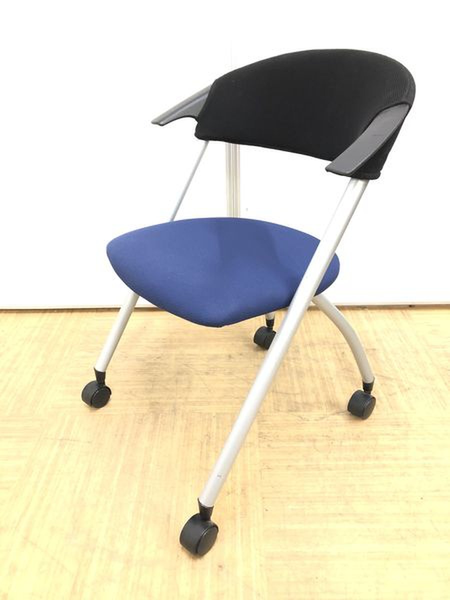 トップメーカー　コクヨ製　会議チェア（ネスティングタイプ）280シリーズ　カラー：ミディアムマリン　まとめて入れ替え可能！
                        CK-280 
                                    中古
            