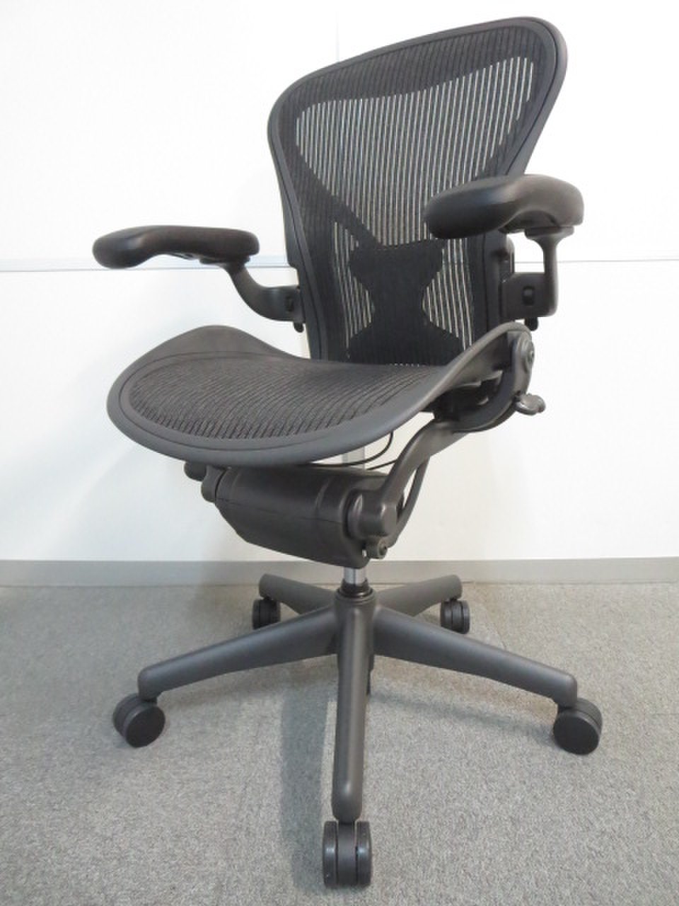 【コレはお得！レアな未使用品入荷！新品買うのはモッタイナイ！】■アーロンチェア　Ｂサイズ　フル装備　ポスチャーフィット　可動肘　グラファイトカラーベース　クラシックペリクル
                        アーロンチェア 
                                    新古品
            