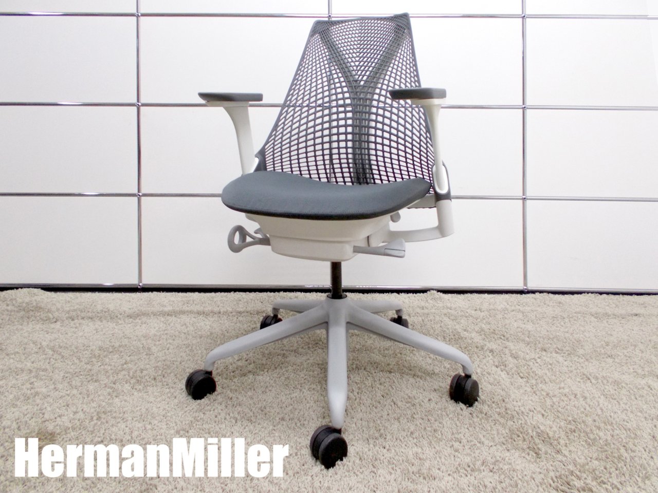 中古】セイルチェア Herman Miller/ハーマンミラー 肘付ハイバック 