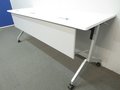 オフィスの３密を防ぐために！　スタックテーブル　配線カバー付き　ホワイト　W1800【RP】