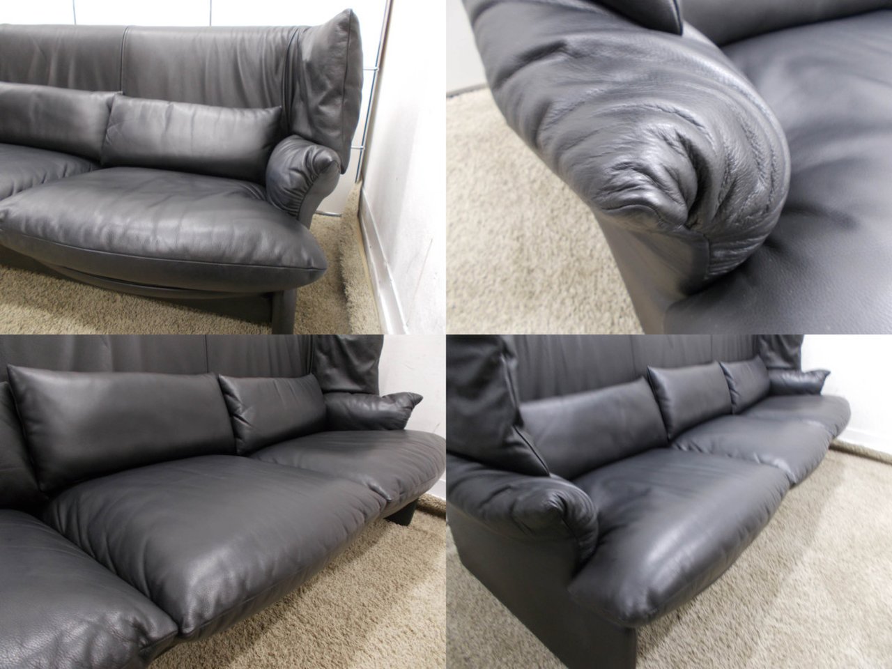 美品 カッシーナ 本革 DUC 3人掛けソファ 中古】 Cassina/カッシーナ 3人掛けソファ 297427 - 中古