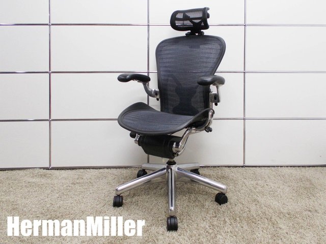 中古】アーロンチェア Herman Miller/ハーマンミラー 肘付ハイバック