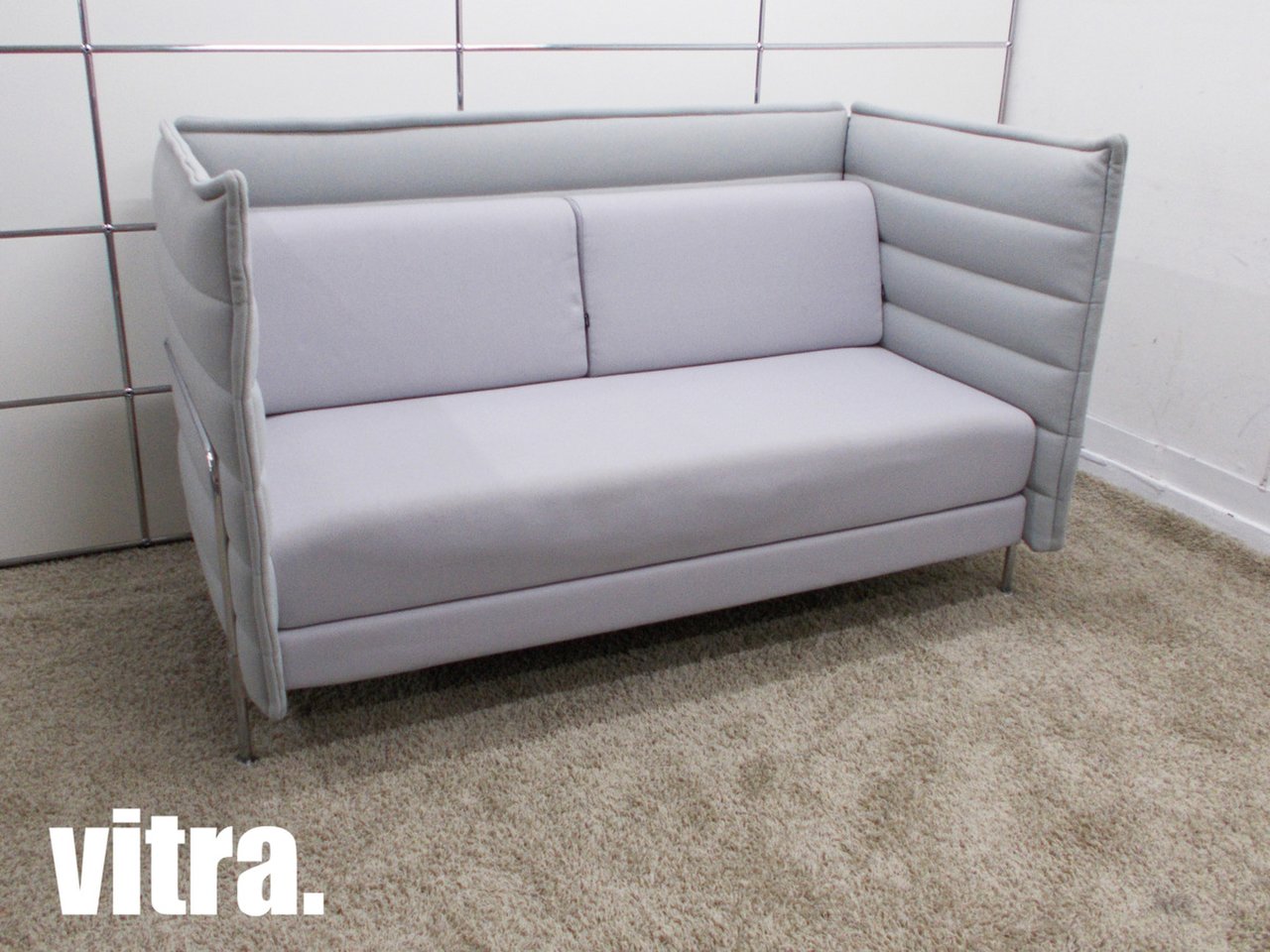 国産HOTヴィトラ Vitra. チェスターフィールド ソファ 2シーター Chesterfield Sofa ジャスパー モリソン Jasper Ｍorrison レッド 廃番 ● 布製