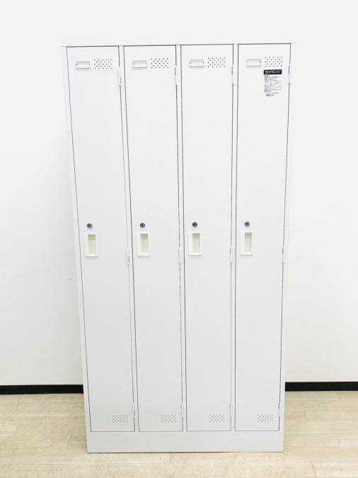 【スタンダードなデザインで使いやすい！】■コクヨ製　4人用ロッカー　ホワイト　※取っ手に多少日焼けあり
                        LKロッカー
                                    中古
            
