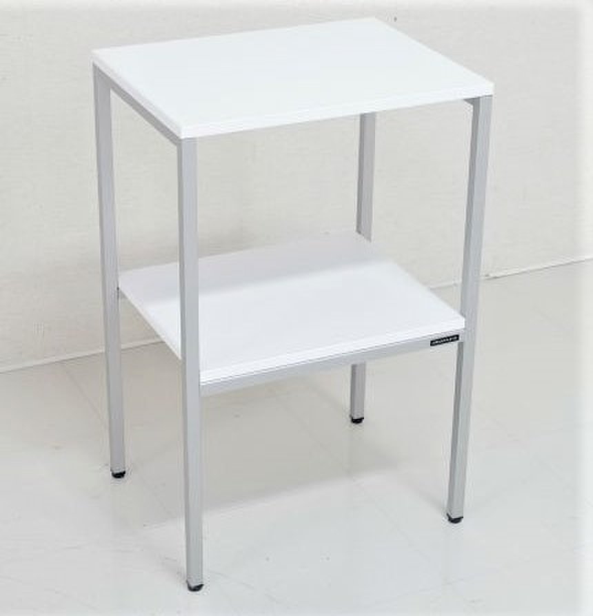 【オフィスの角を美麗に演出！】■オカムラ製　電話台　ホワイト
                        4L93
                                    中古
            