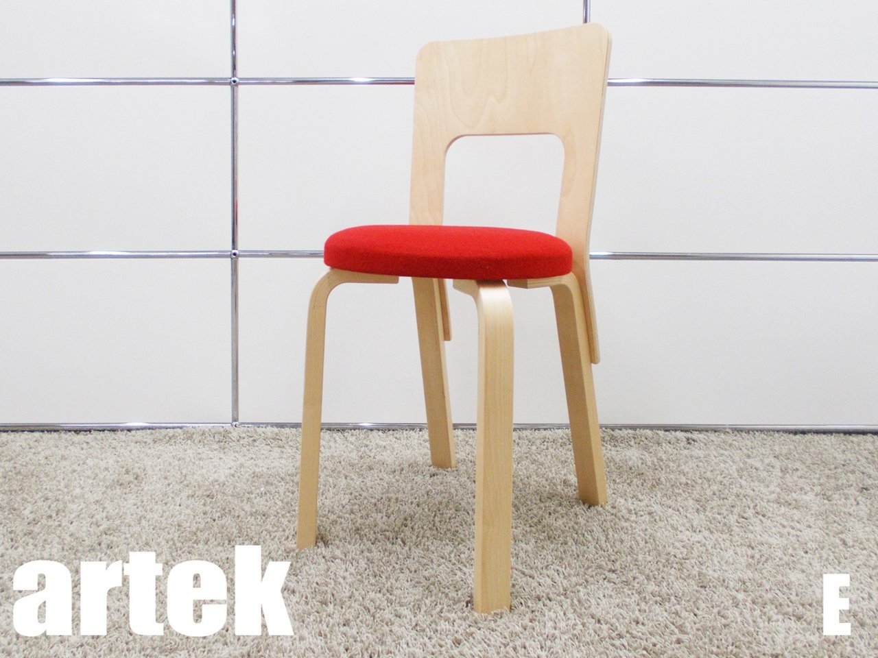 E)artek/アルテック　チェア66　/アルヴァ・アールト　赤　北欧フィンランド
                        その他シリーズ
                                    中古
            