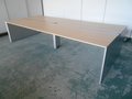 年内納品限り特価!!遠方納品でも配送費お安くさせて頂きます!! 広々と使用可能サイズ!人気のフリーアドレスデスク|ナチュラル天板【関西倉庫在庫】【京都・滋賀】