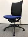 【ブルー×ブラック】【背面メッシュに布生地カバー付き】【ハイバック】【オカムラ製】【ヴィスコンテ】【6脚揃い】