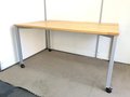 【定価約10万円!!オシャレな木目キャスター付き!!人気ミーティングテーブル!!】