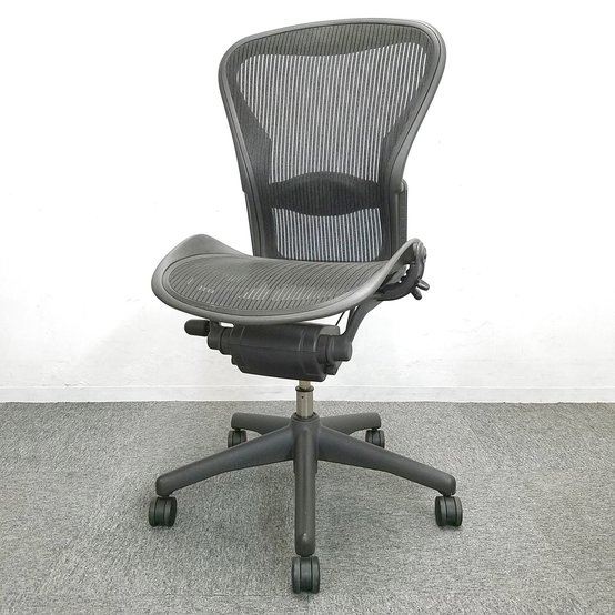 【中古】アーロンチェア AE123AWB AJ G1 BB BK Herman Miller/ハーマンミラー 肘無ハイバックチェア 315702