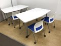 2台セット！イスは別途｜Steelcase(スチールケース)/VERB 2人用シェブロン型テーブル　天板ホワイト　学習現場向けに設計された製品　塾・スクール・教室