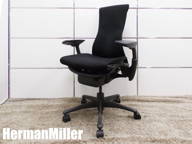 オフィス家具ハーマンミラー エンボディチェア 最高級バランス生地　ブラック