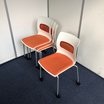 【4脚セット】コクヨ製スタッキングチェア|まばゆいマンダリンオレンジ|