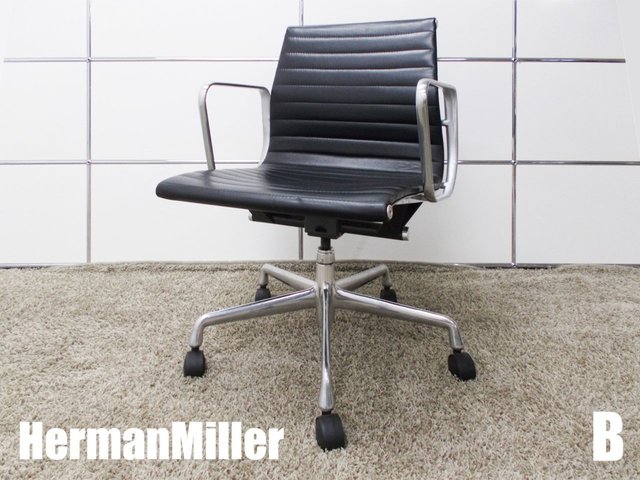 【中古】イームズ アルミナム Herman Miller/ハーマンミラー 肘付ローバックチェア 325189