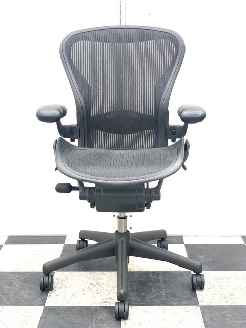 【中古】アーロンチェア（ランバー　フル装備） AE123AWB AJG1BBBK Herman Miller/ハーマンミラー 肘付ハイバックチェア  330968