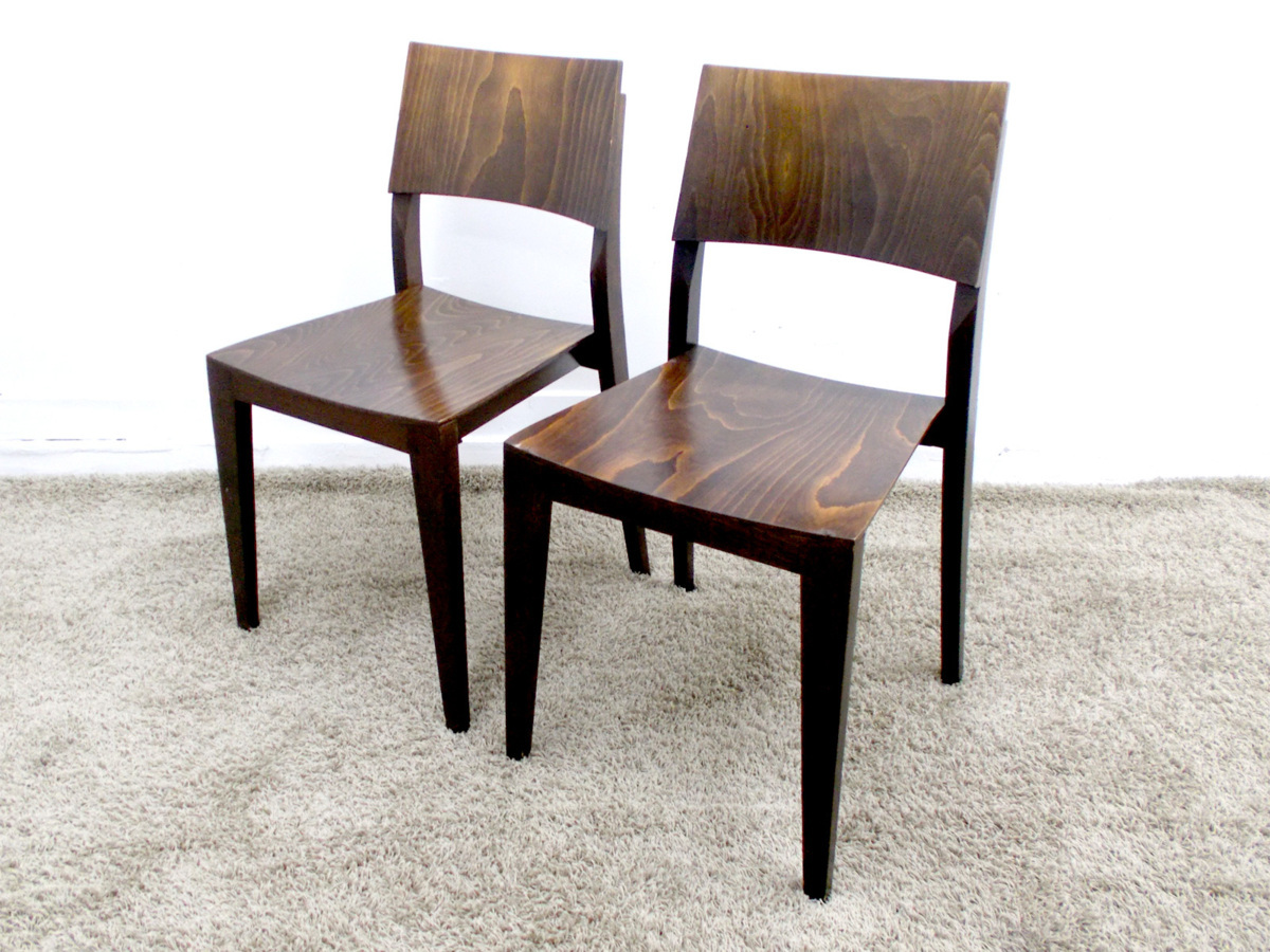 unknown　ポーランド製 ダイニングチェア 2脚セット　板座　北欧　スタッキング　ダークブラウン
                        その他
                                    中古
            