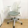 ハーマンミラー(HermanMiller)/セイルチェア(SAYL Chair)　前傾チルト　アジャスタブル肘　背：スタジオホワイト　座：フェザーグレー　フレーム：ホワイト　ファブリック：メドレー【デザイナーズ家具】
