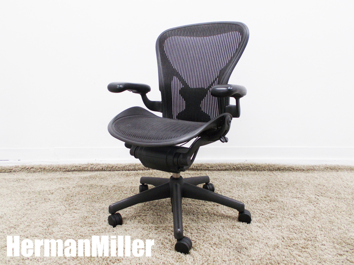 中古】アーロンチェア Herman Miller/ハーマンミラー 肘付ハイバック
