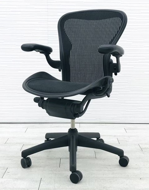 中古】アーロンチェア Herman Miller/ハーマンミラー 肘付ハイバック 