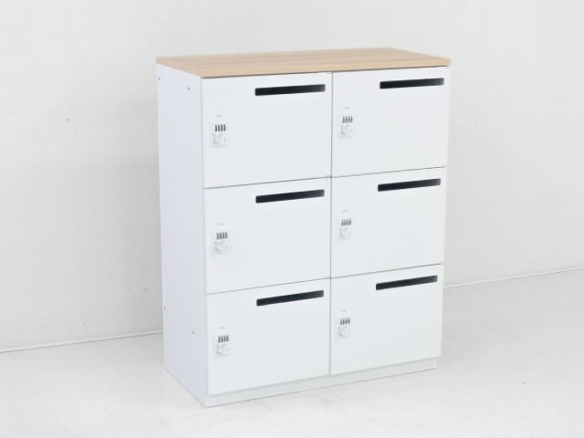 【地方倉庫在庫品】■プラス　Ｌ６シリーズ　６人用パーソナルメールロッカー（ダイヤル錠タイプ）　木目天板付き
                        その他シリーズ
                                    中古
            