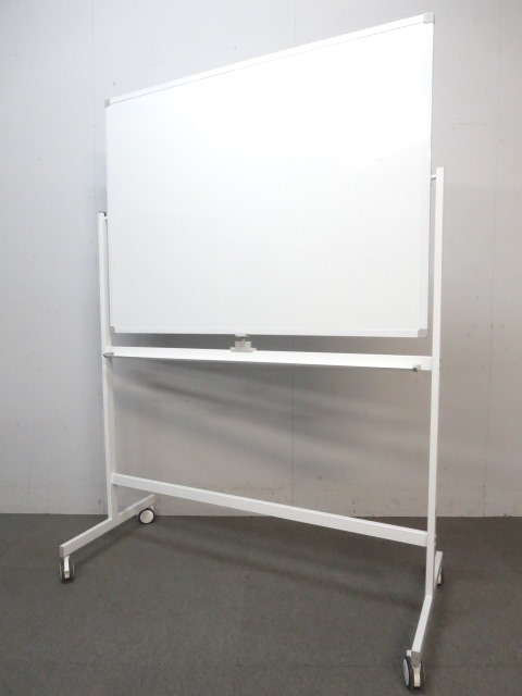 【KS】【オフィス会議の必需品！】■脚付両面ホワイトボード　板面：W1200×H900mm　キャスター付
                        その他シリーズ
                                    中古
            