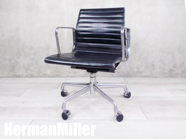 【中古】イームズ アルミナム Herman Miller/ハーマンミラー 肘付ミドルバックチェア 370542