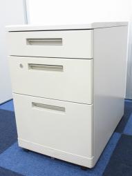 【大量10台入荷！】【デスク下に収納できる！使いやすさ抜群サイドキャビネット！】コクヨ（KOKUYO）MXシリーズ　3段ワゴン　■色：ニューグレー　■日焼け有