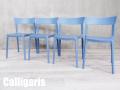 Calligaris/カリガリス　 スキン ダイニングチェア ／ SKIN Dining chair4脚セット　イタリア　マットスカイブルー