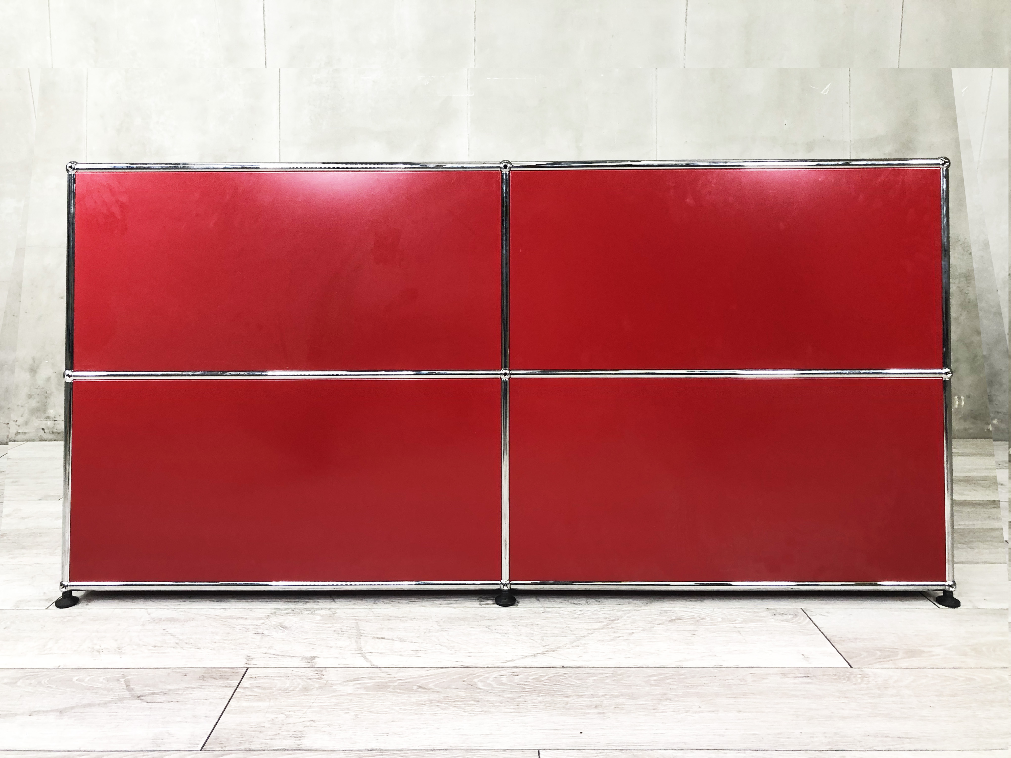 中古　USM Haller USMハラー　キャビネット　ルビーレッド キャスター 中古】USMハラー キャビネット USMハラー 書庫その他 377490