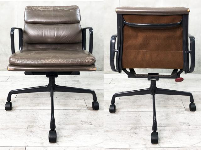 【中古】イームズ ソフトパッド Herman Miller/ハーマンミラー 肘付ミドルバックチェア 379166