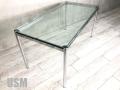 【引き取り限定】USMハラー　ガラストップ　ミーティング/ダイニングテーブルテーブル　W1500