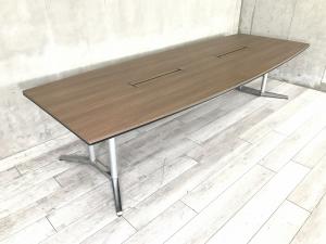 【幅3200mm：6名用にお勧め！】オカムラ製　ラティオⅡ　大型テーブル【新品定価約60万超え！】【2枚天板】ネオウッドダーク