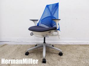 【オフィスになじむブルー】HermanMiller/ハーマンミラー　セイルチェア 肘付　ブルー　※倉庫在庫品（柏NC）