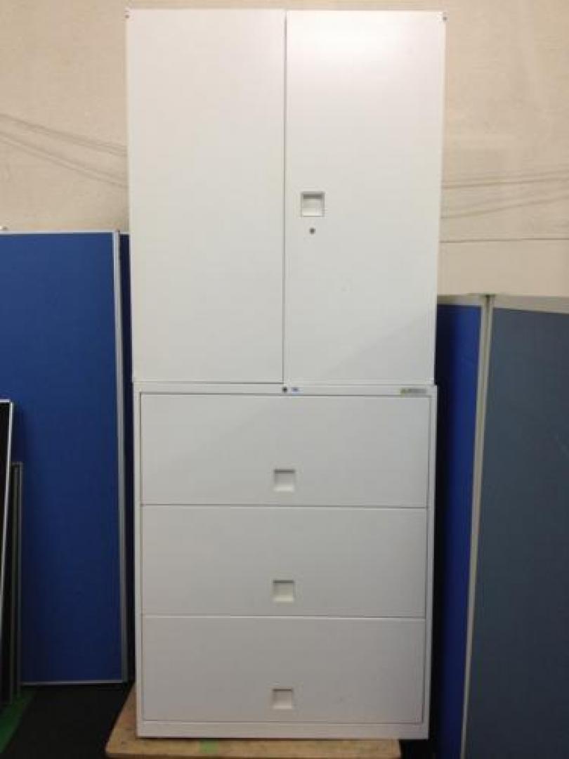 【KS】【在庫限りのお買い得品！】■オカムラ製　レクトラインシリーズ　上下書庫セット　両開き＋ケン戸書庫（オープンラテラル／ケンドン）A00840923
                        レクトライン
                                    中古
            