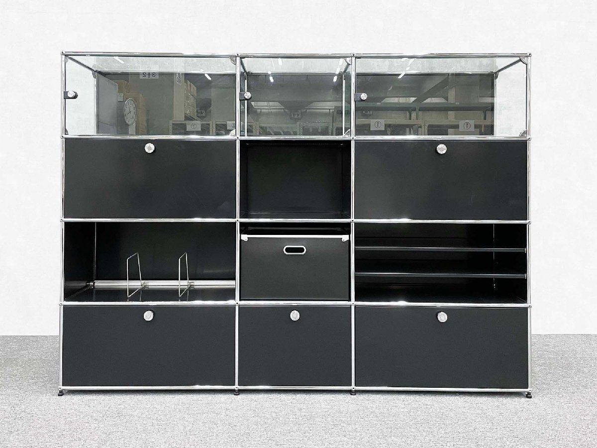 USMハラー　キャビネット　ブラック USM Haller USMハラー 2段キャビネット ブラック パスコボックス