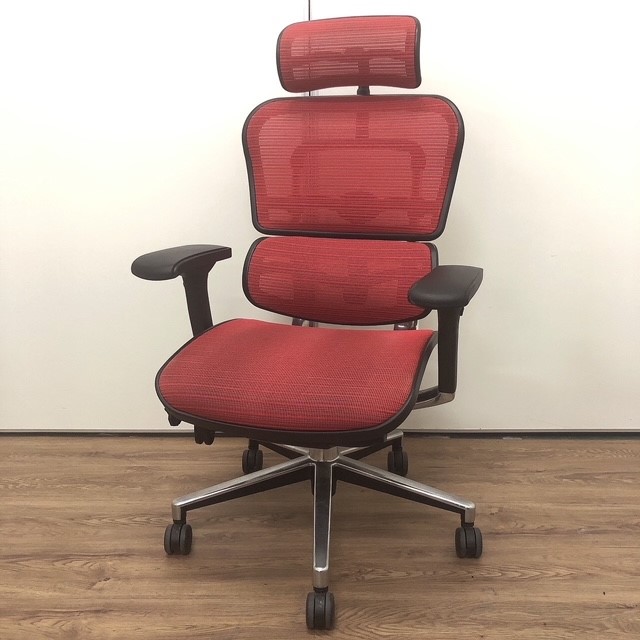【特価品】【おつとめ品】※上下昇降不良ＯＡチェア　肘付　エルゴヒューマン　ベーシック　レッド　ヘッドレスト　メッシュ　在宅　自宅　テレワーク　
                        ベーシック
                                    中古
            