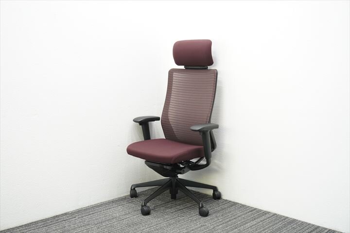【中古】コーラルチェア CQ85MR FSH8 オカムラ/okamura 肘付ハイバックチェア 388629