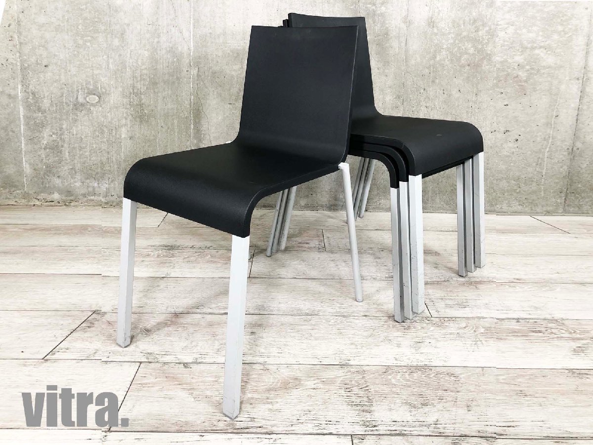 vitra/ヴィトラ　03 / ゼロスリー チェア4脚セット　マールテン・ヴァン・セーヴェレン　ミニマル　hhstyle　ブラック
                        ゼロスリー
                                    中古
            