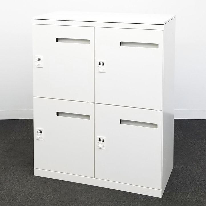 【４台入荷】オカムラのモバイルロッカー入荷！中古　パーソナルロッカー　メールロッカー　投函口付き　ホワイト　天板付き
                        レクトラインロッカー
                                    中古
            