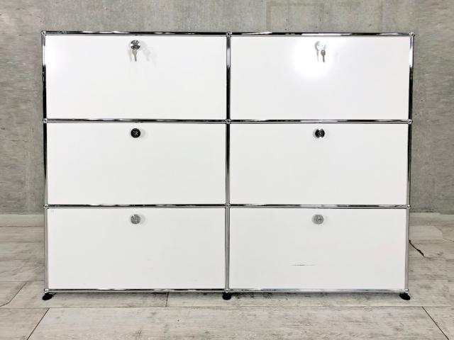 USM ハラー　2段キャビネット　サイドボード　未使用品　ピュアホワイト USM ハラー 2段キャビネット サイドボード ピュアホワイト チェスト