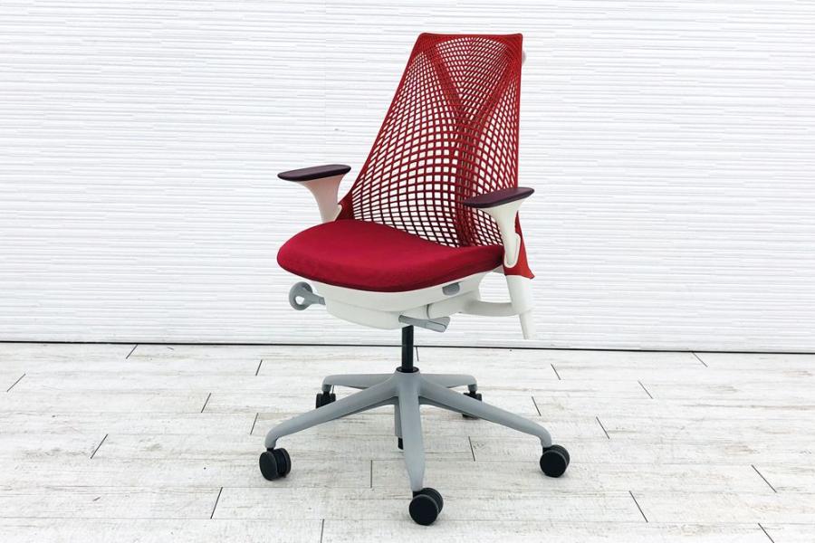 【デザインで選ぶならコレ！】■ハーマンミラー　セイルチェア 　肘付き　レッド【OI】【倉庫在庫】
                        セイル 前傾機能有
                                    中古
            