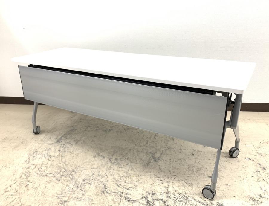 【高級感あり！】会議室の必需品、サイドスタックテーブル
■オカムラ/インターアクト/幅1800mm/ホワイト
                        インターアクトNT
                                    中古
            